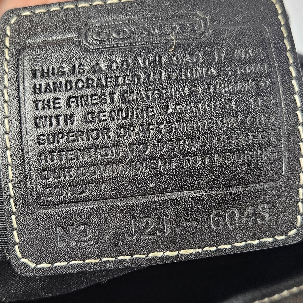 Coach Black Signature C Leather Detail Silver Hardware Mini Tote Bag 6043 - Picture 2 of 9